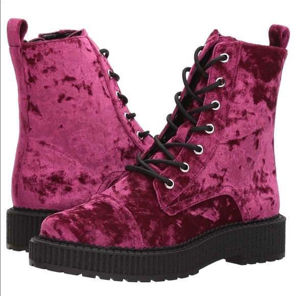 Katy Perry Collections Shoes Sexy Combat Boots That Are Velvet